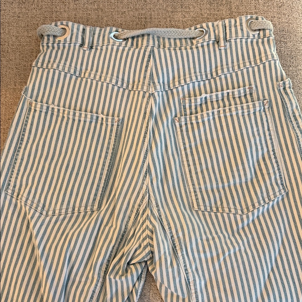 We The Free I Moxie Railroad I Blue & White Striped Drawstring Shorts - Picture 3 of 7